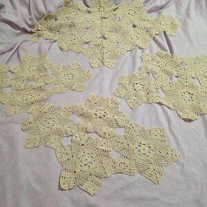 Hand crocheted 4 piece for coffee table tops